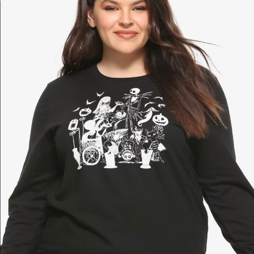 The Nightmare Before Christmas Group Glow-In-The-Dark Girls Long-Sleeve 2x